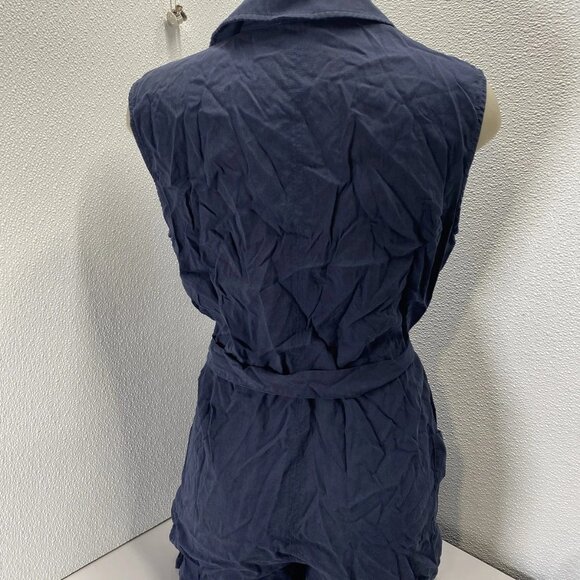 NEW SPLENDID Women's Alessi Short Collared Romper Size S Navy Blue - Picture 7 of 13